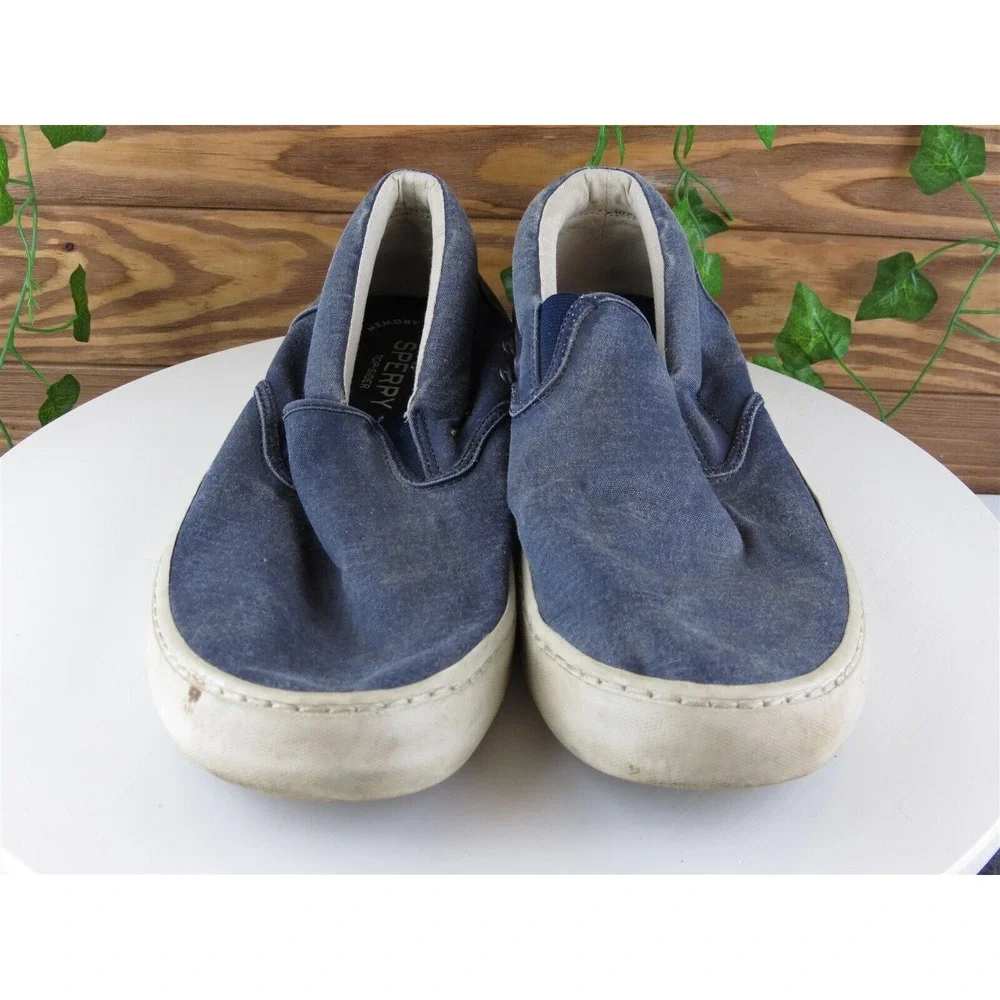 Sperry Top-Sider Sz 10.5‎ Slip-On Blue Fabric Men Slip On  Medium (D, M)